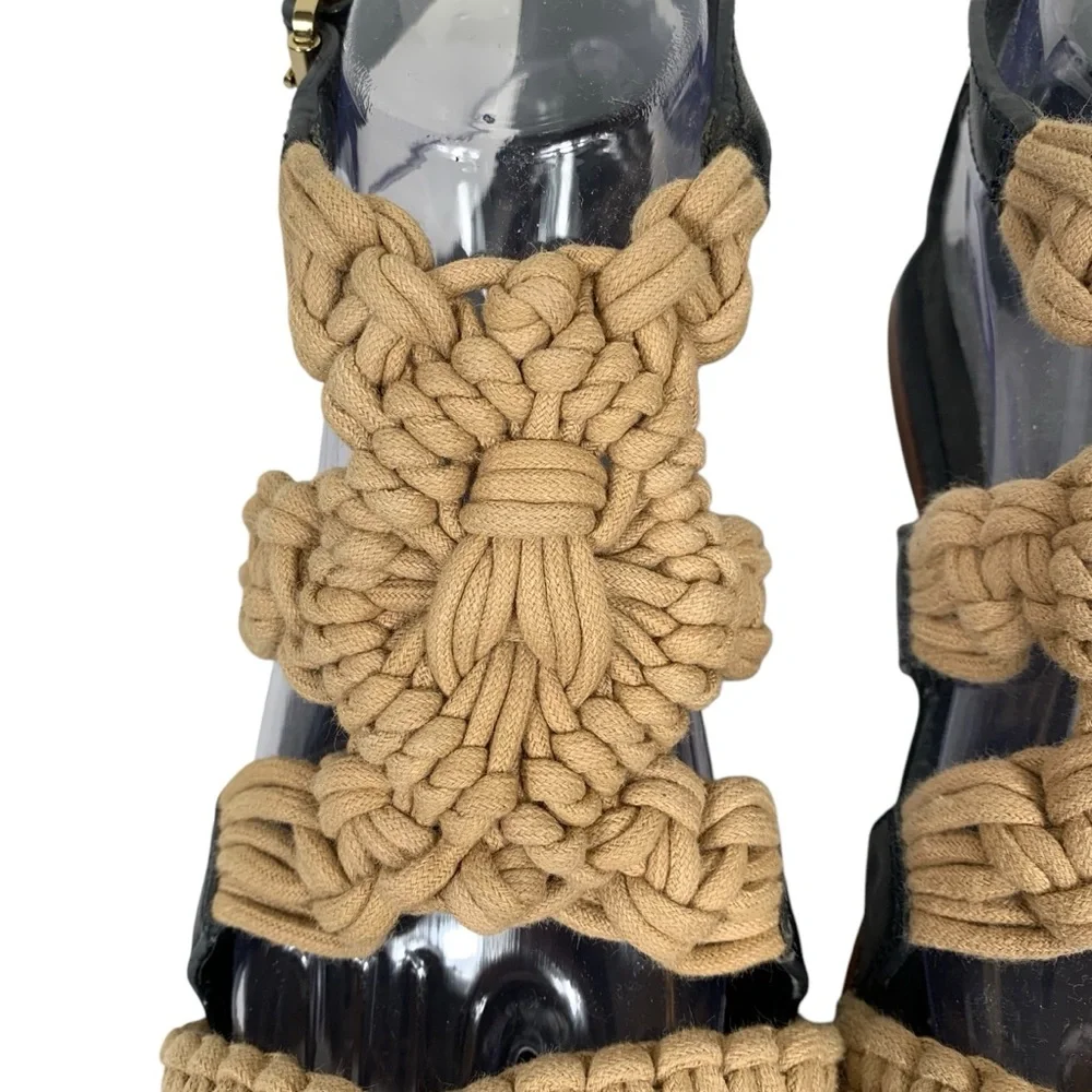 Tory Burch Jute Macrame Sandals (Beach Boho Festival Garden Hippie Indie Resort)